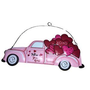 Valentines Pink Truck Wall Decor “Follow Your Heart”